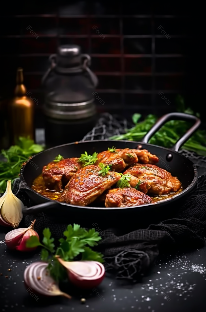 煎鸡腿食物食品摄影图,高清,摄影图,摄影图片,图片大全,摄影图免费下载